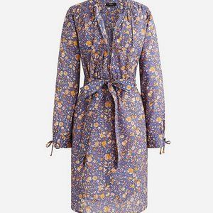 J. Crew Tie-waist tunic beach dress in midnight floral Size XXS